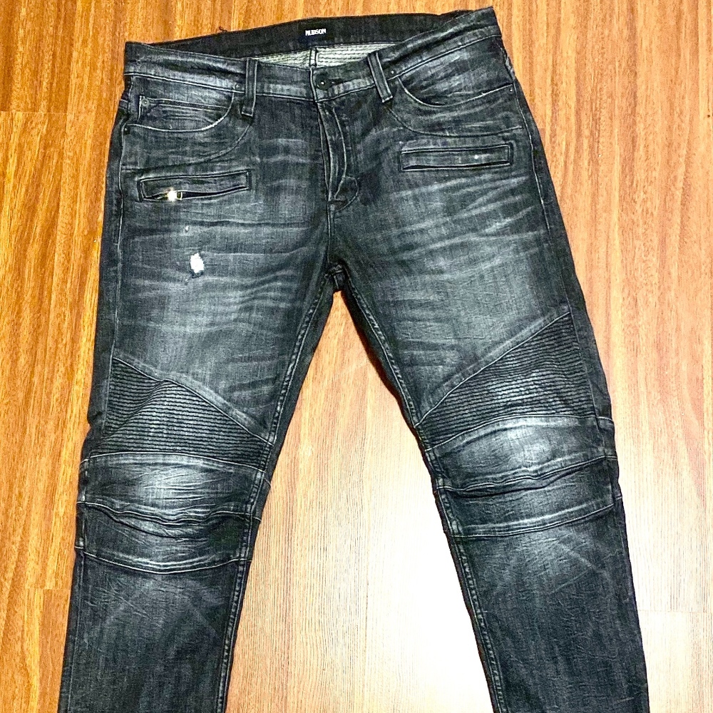 HUDSON BLINDER SKINNY BIKER JEANS